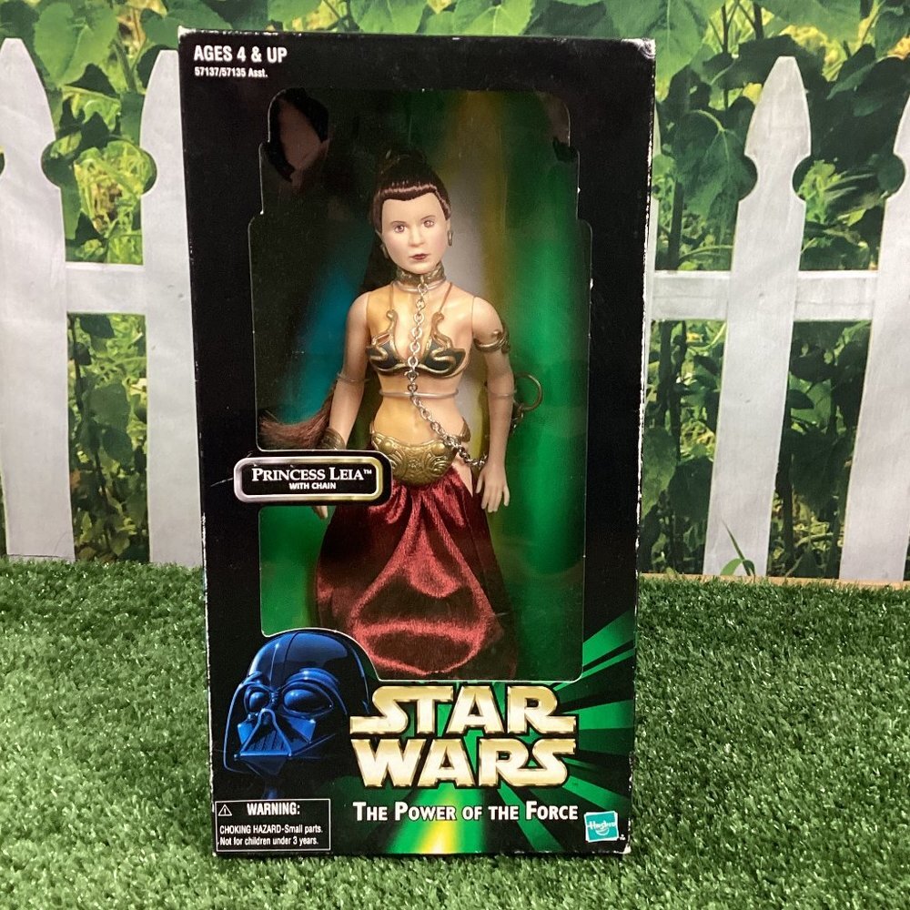 Star Wars 12" Inch Princess Leia with Chain Power of the Force 1999 NIB